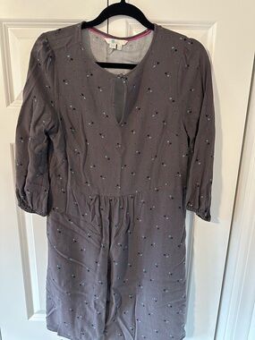 Boden "Vanessa" Jersey Shift Dress - Navy & Multi-Color Dot - Size 6R